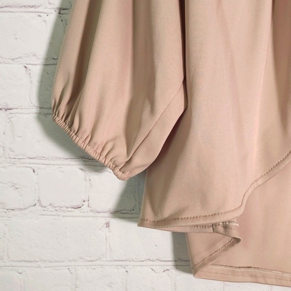 Vintage Union Made USA Sandy Beige Open Front Top Blouse Cover Womens Size 11/12 - Picture 8 of 14